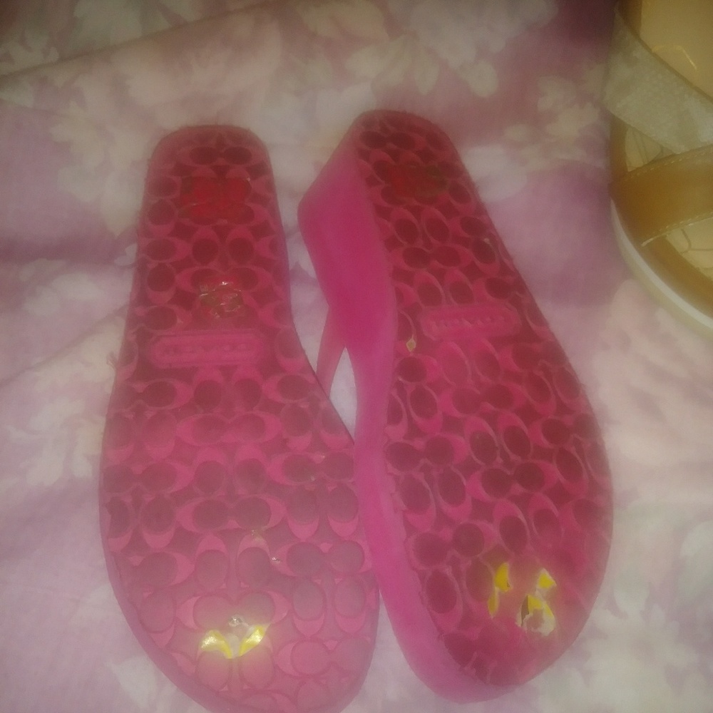 Coach wedge flip flops